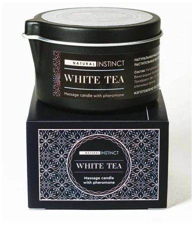 Массажная свеча-афродизиак для пар NATURAL INSTINCT WHITE TEA, 70 мл